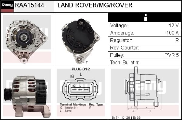 DELCO REMY Generaator RAA15144